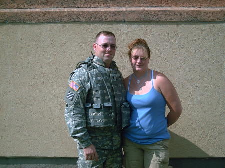 Me and hubby on the day he left for Iraq