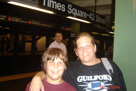 Wife Dianna, Son Zachary in Times Square 2006