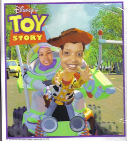 Peaches as Buzz Light and Mommy as Woody