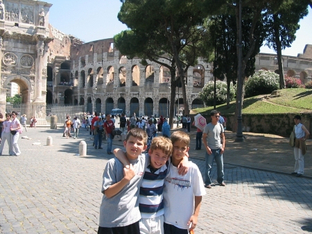 my son (center) with cousins in Rome