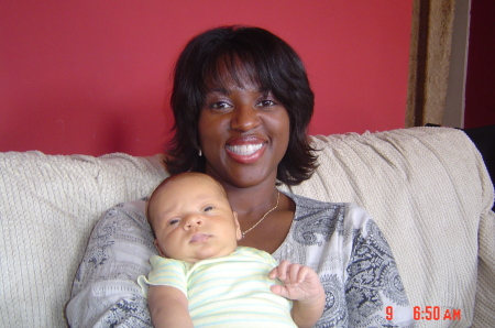 Me and my beautiful grandson, Aydan.  He's 2 weeks old here.