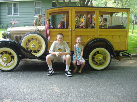 The kids and the mom mobile