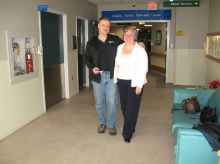 Rob and Judi  waiting for grandson #2