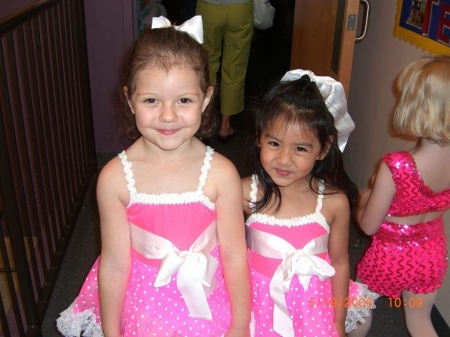 Lexy and a friend dressed for dance pictures