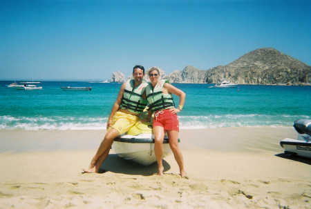 Cyndi and Me on the beach in Cabo