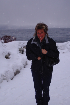 Me freezing my "tush" off in Tahoe!