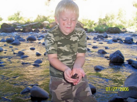 Kody caught a frog our last camping trip