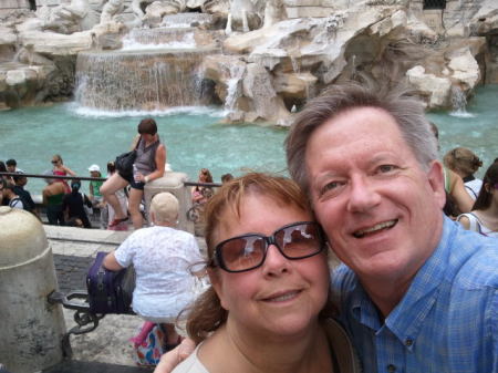 Jim and Cathy at Trevi Fountain, Rome