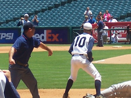 Scott umpiring at Angel's Stadium