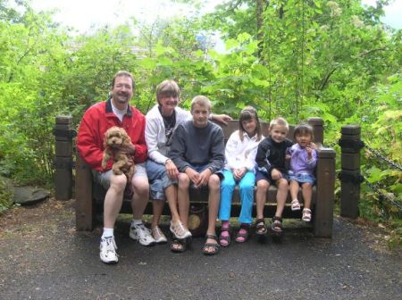 Family at Multnomah Falls, OR