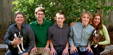 Christmas 2007: John, Justin, Kevin, Matt, Jul
