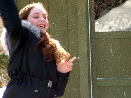 Priscilla 14 snowball fight