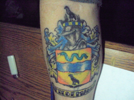 Tattoo of our family Crest and Coat of Arms.