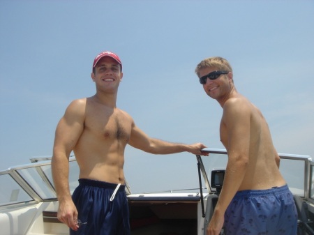 Me and Andy on an oaf Boat last summer