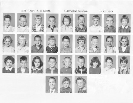 Mrs. Post - AM Kindergarten - May 1959