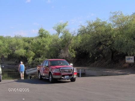 Me in my truck with Dad at a lake near Tuscon Arizona.