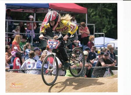 Kaylie at a BMX National in Canada