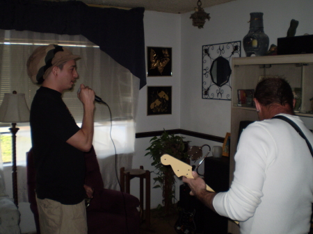 Me and one of my friends playing Rock Band