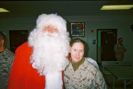 The Chaplain and Santa during Desert Training