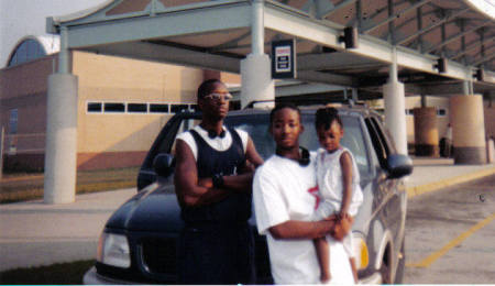 my cousin, sister and i at the airport