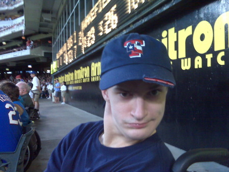 Me and Drew at the Rangers vs. Red Sox game