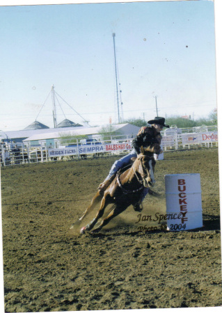 Gerry running barrels