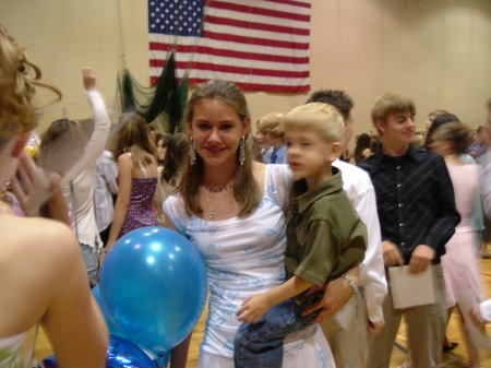  my step daughter ariel and my son zac at her 8th grade graduation