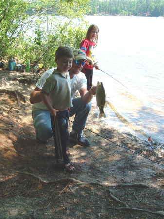 Gage's first fish!