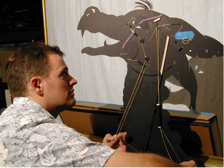 Art puppeteering Shadow Images for a "Bose" commercial