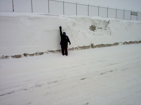 Me in front of Snow Bank in Iqaluit, Nunavut