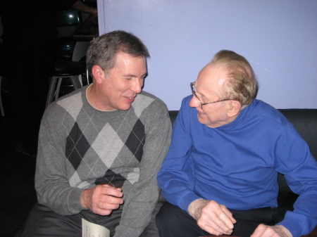 Sharing some laughs with Les Paul in New York.