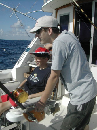 My two sons and I deep sea fishing off of Palm Beach. Florida
