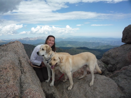 Me and my fur babies on MT. Evans