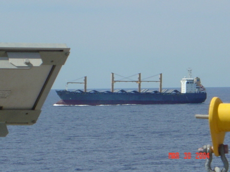 BIG ship passing Gulf platform