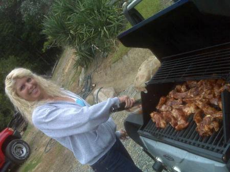 Yvonne cooking dinner for kids