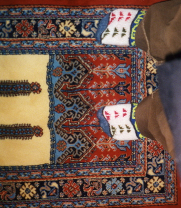 My feet, at prayer time at the blue mosque in Istanbul, Turkey.