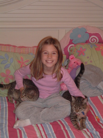 My little girl, Taylor and her kittens!!