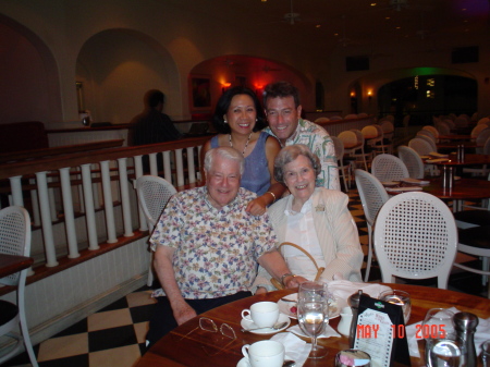 My Dad and late Mom with Marie and me