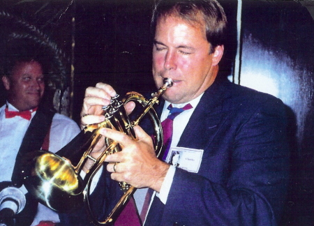 Chuck plays trumpet