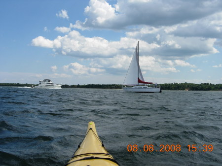 Kayaking in back yard