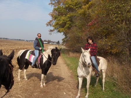 Amy and Brenden on their horses.