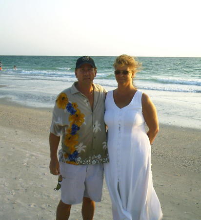 My husband and I on the beach in Florida