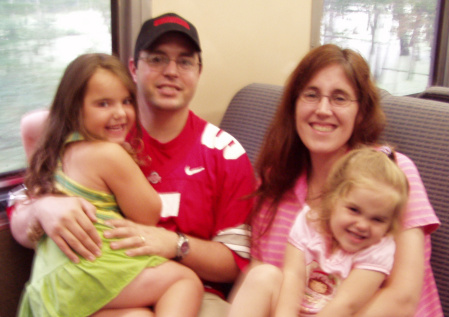 Family photo on the Cuyahoga Valley Scenic Railroad