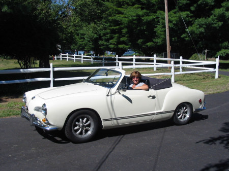 Marcia and her '68 Karmann Ghia Convertible