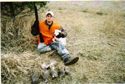 Son Joey on bird hunt in South Dakota