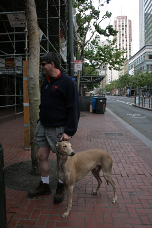 my husband and my dog in SF