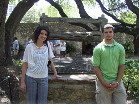 Danielle and Devin at the Alamo well
