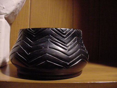 black on black pottery