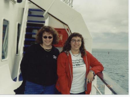 Me (left) and a student crossing the channel from Ireland to Scotland