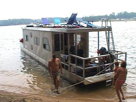 On the boat with friends